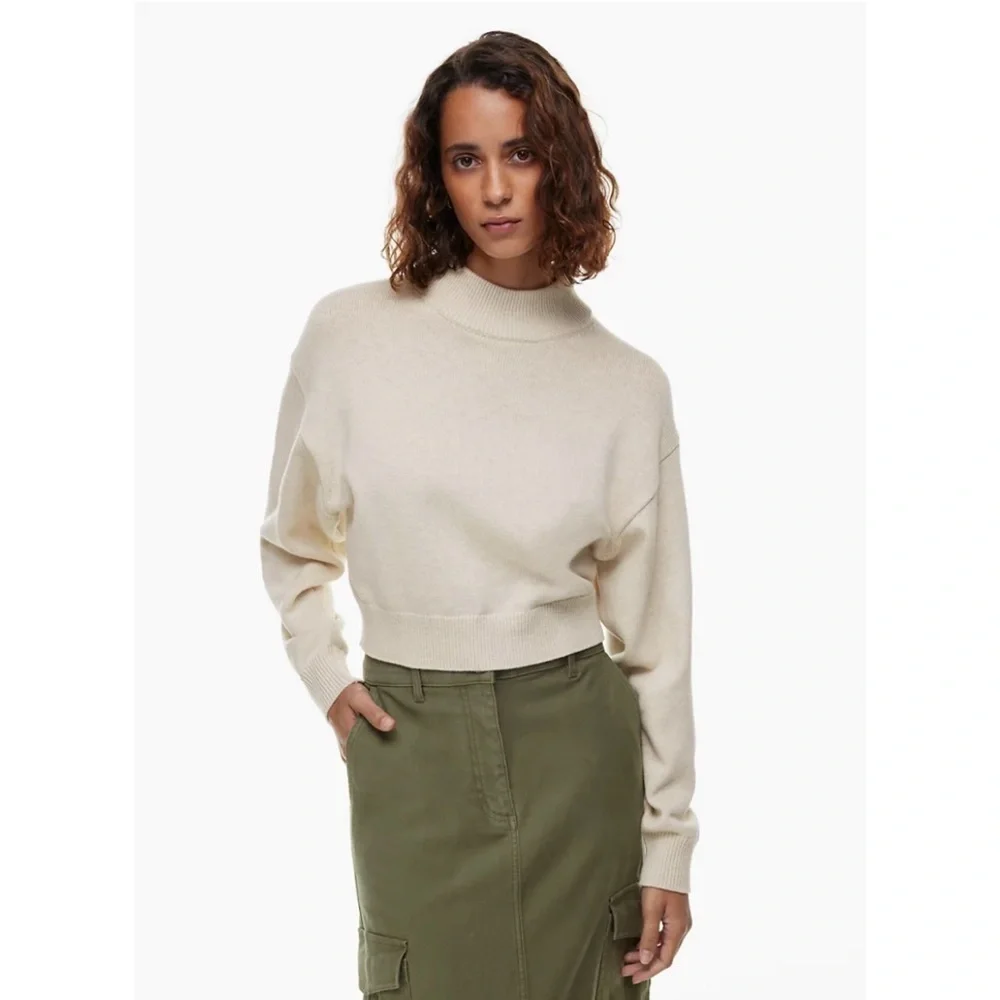 Wilfred Free | Harper Sweater Wool Size XS Ryegrass Yellow Aritzia - Picture 8 of 9